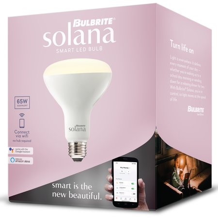 Bulbrite Solana 65-Watt Equivalent BR30 Dimmable Smart Wi-Fi Connected LED Light Bulb White (1-Bulb) 196110